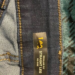 Lee Women's Blue Straight Leg Jeans mid rise 16w long